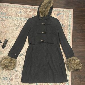 Elevenses Grey Lined Pea Coat